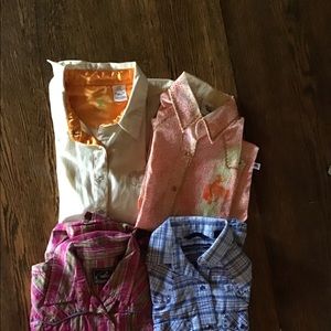 Lot of 4 Western Shirts size Med...Bling